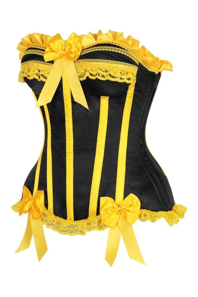Top Drawer Yellow Harlequin Steel Boned Corset