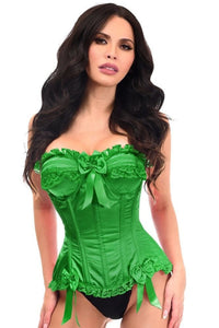 Top Drawer Green Satin Steel Boned Burlesque Corset
