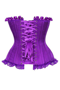 Top Drawer Purple Satin Steel Boned Burlesque Corset