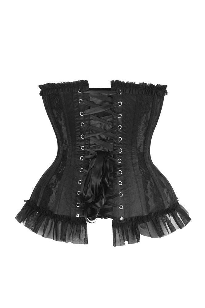 LIMITED EDITION Top Drawer Steel Boned Black Lace Underwire Burlesque Underbust Corset Cincher