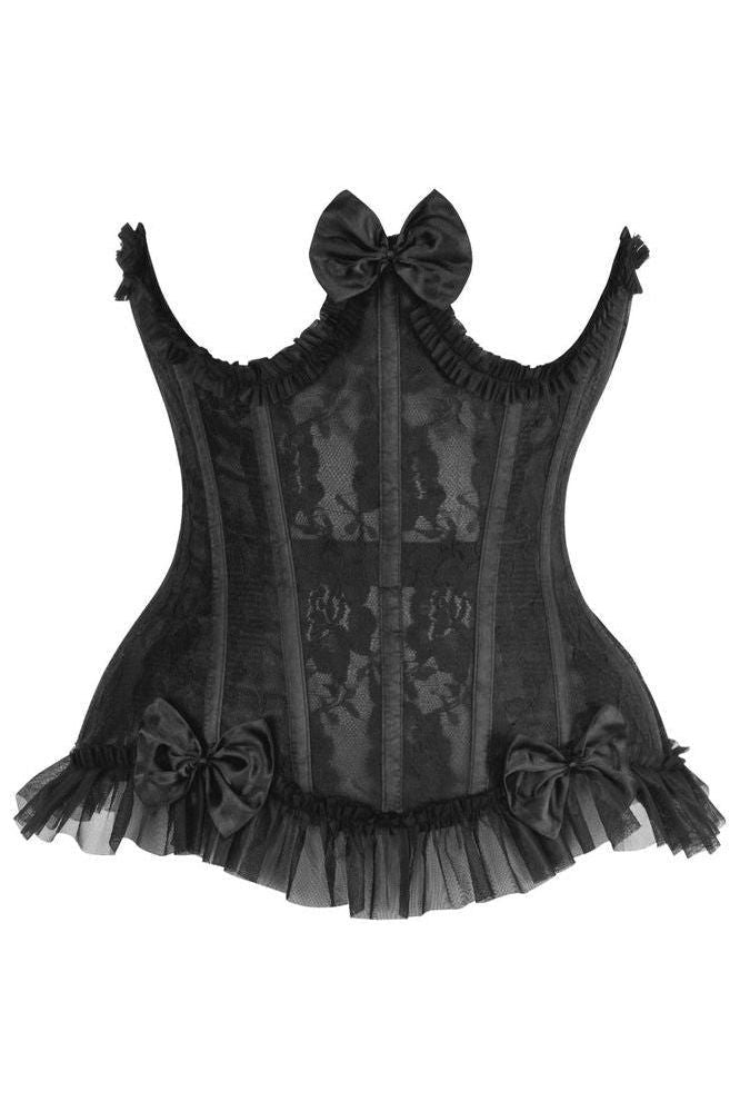 LIMITED EDITION Top Drawer Steel Boned Black Lace Underwire Burlesque Underbust Corset Cincher