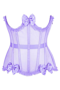LIMITED EDITION Top Drawer Steel Boned Lavender Mesh Underwire Burlesque Underbust Corset Cincher