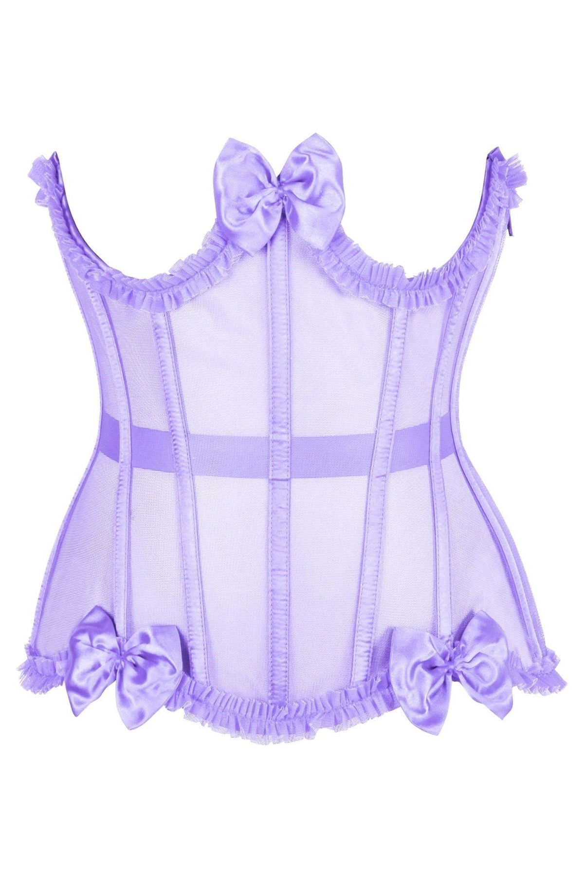 LIMITED EDITION Top Drawer Steel Boned Lavender Mesh Underwire Burlesque Underbust Corset Cincher