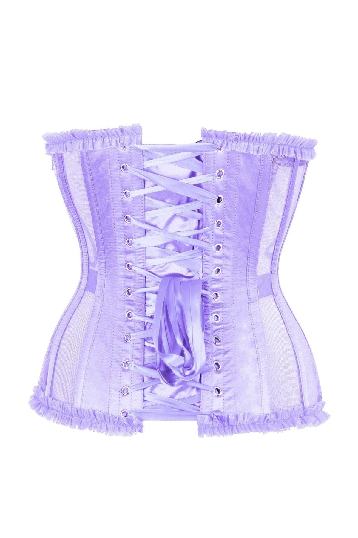 LIMITED EDITION Top Drawer Steel Boned Lavender Mesh Underwire Burlesque Underbust Corset Cincher