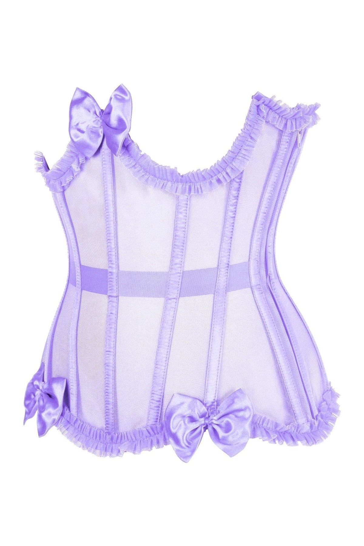 LIMITED EDITION Top Drawer Steel Boned Lavender Mesh Underwire Burlesque Underbust Corset Cincher