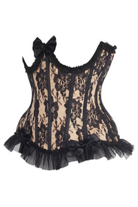 LIMITED EDITION Top Drawer Steel Boned Nude/Black Lace Underwire Burlesque Underbust Corset Cincher