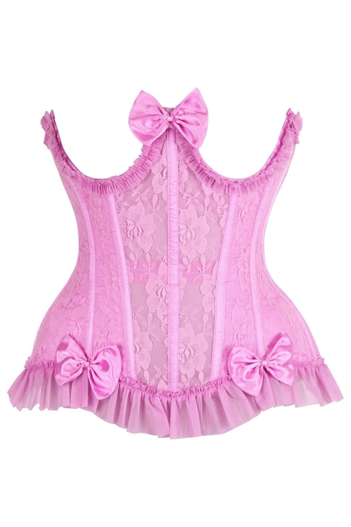 LIMITED EDITION Top Drawer Steel Boned Pink Lace Underwire Burlesque Underbust Corset Cincher