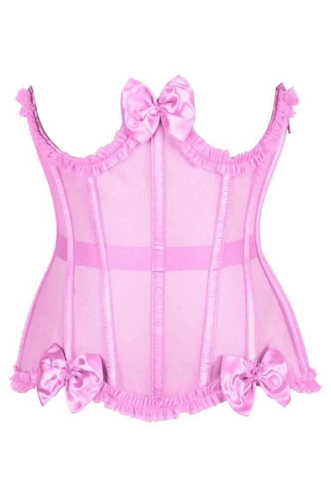 LIMITED EDITION Top Drawer Steel Boned Pink Mesh Underwire Burlesque Underbust Corset Cincher