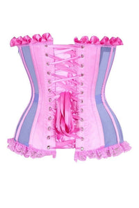 Top Drawer Steel Boned Purple/Pink Mesh Underwire Bustier Corset