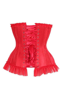 LIMITED EDITION Top Drawer Steel Boned Red Lace Underwire Burlesque Underbust Corset Cincher