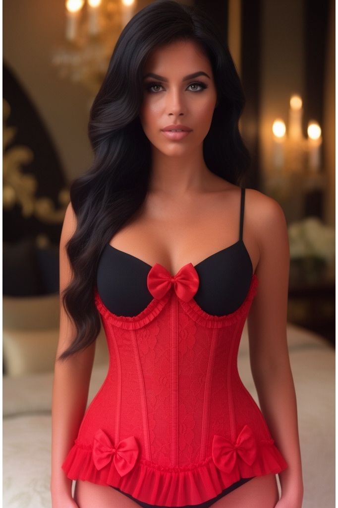 LIMITED EDITION Top Drawer Steel Boned Red Lace Underwire Burlesque Underbust Corset Cincher