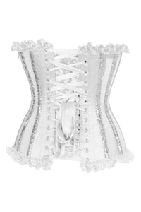 LIMITED EDITION Top Drawer Steel Boned Silver Sequin Underwire Bustier Corset