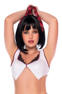 Top Marks Cropped Tie Front Schoolgirl Costume Set - Mapale