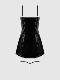House of Desire Trinity Patent Chemise & G-String Set