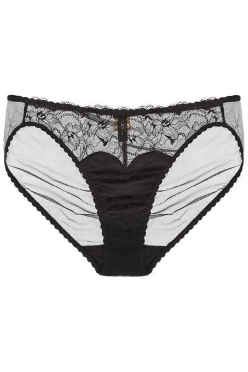 Dita Von Teese Tryst Leavers Lace Sheer Bikini Panty Black
