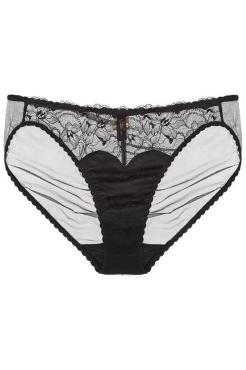 Dita Von Teese Tryst Leavers Lace Sheer Bikini Panty Black