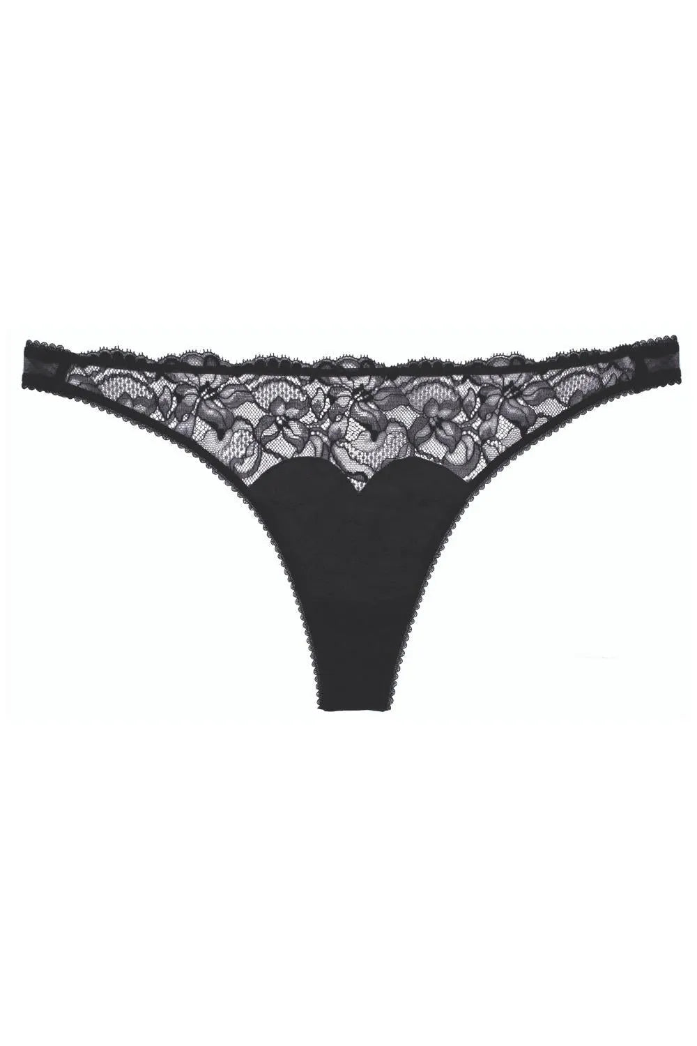 Dita Von Teese Tryst Leavers Lace Sheer G-String Panty Black