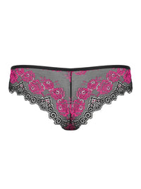 Sexy black and pink Tulia Lace Cheekini panties with floral pattern and tempting cut.