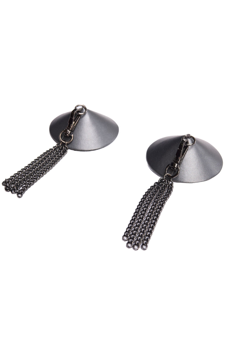 Pleasure Gunmetal Fringe Tassel Pasties