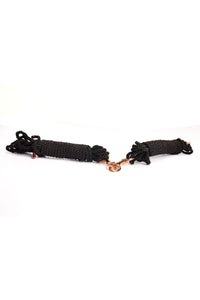 Pleasure Black Silky Smooth Rope Set Rose Gold Metal