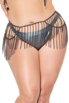 Pleasure Metal Chain Fringe Lingerie Belt Gunmetal