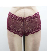 Escante Queen All Over Lace Boy Short Burgundy