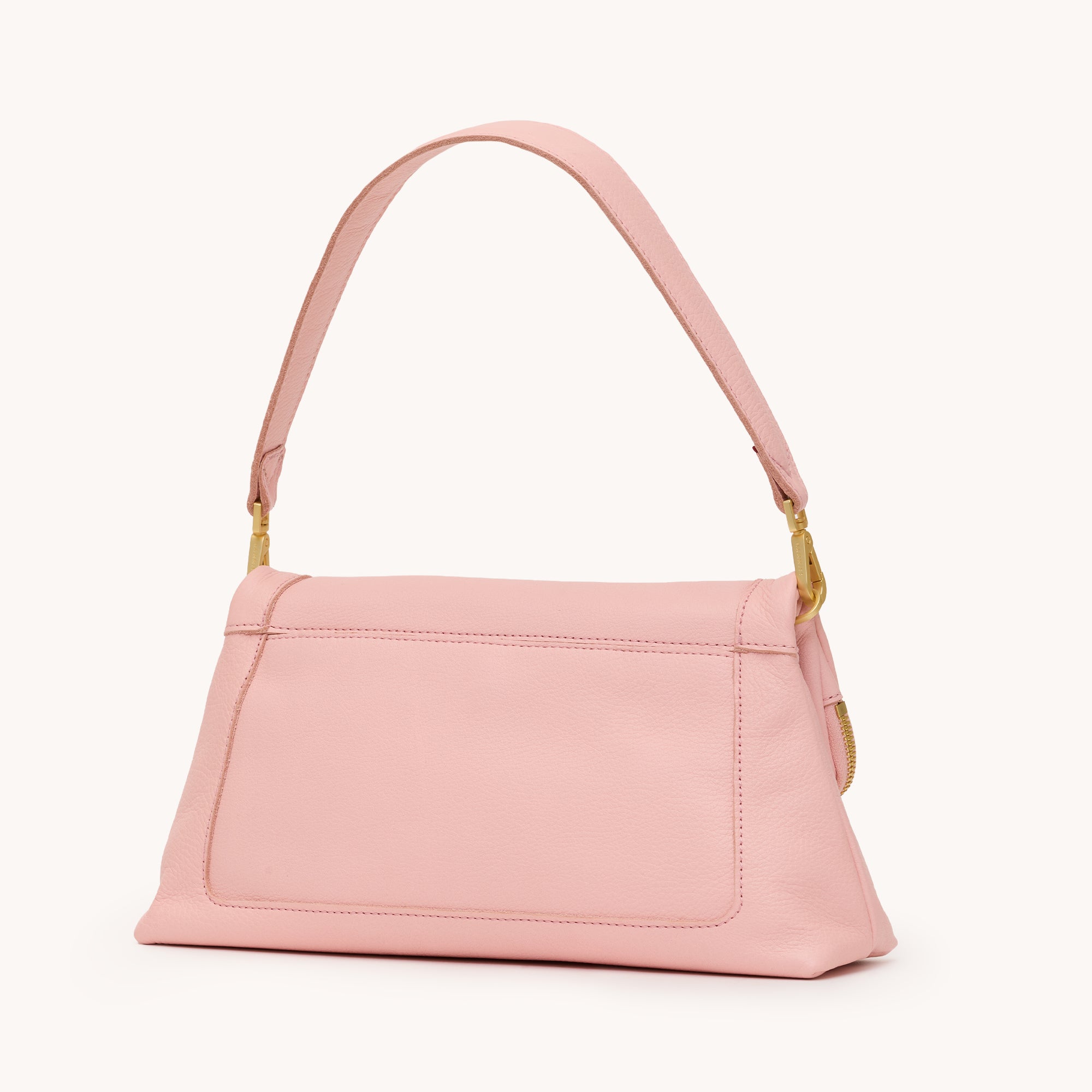HAMMITT Beverly Leather Handbag Med Flamingo Pink/Brushed Gold
