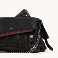 Dillon Sml Leather Crossbody Clutch Bag Midnight Marquise Black/Gunmetal