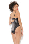 Coquette Darque Sexy Dark Black Sheer Crotchless Teddy