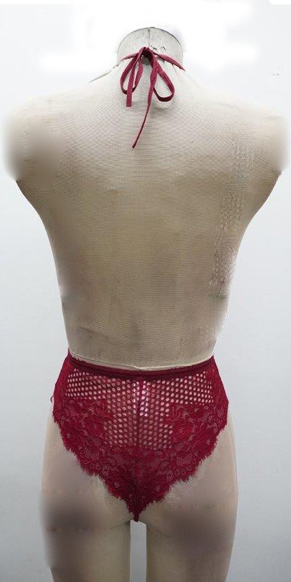 Halter Plunge Front Lace Teddy