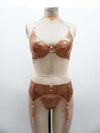 Escante Lingerie Precious Metals Naughty Girl Liquid Bra Set Bronze
