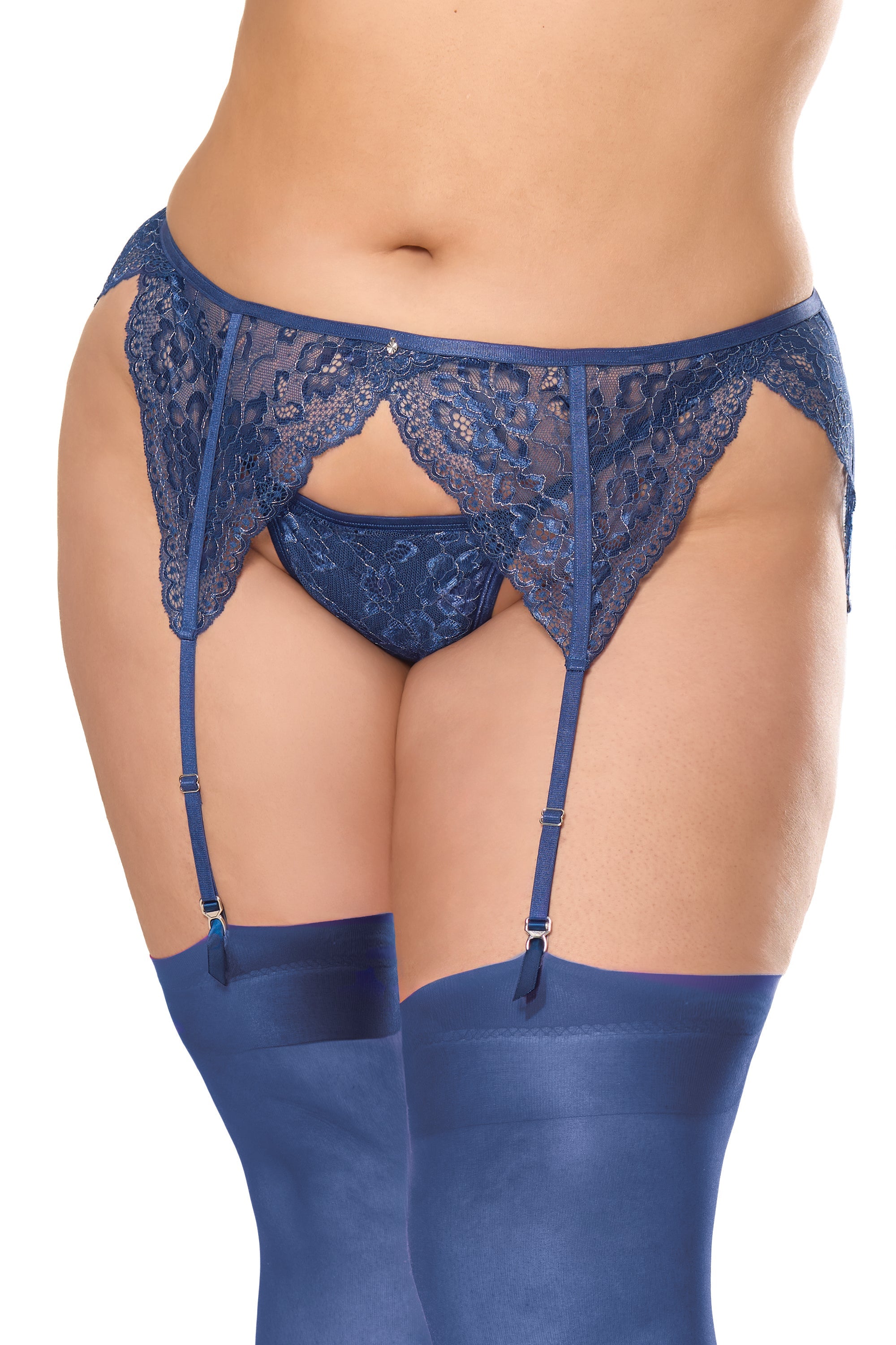 Holiday Queen Garter Belt Navy