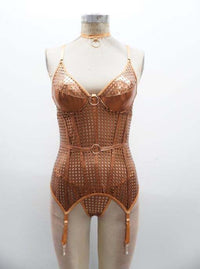 Escante Precious Metals Femme Fatale Liquid Merrywidow Bustier Bronze