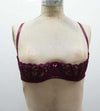 Escante Lace Bra w/Underwire Boning Open Cups Burgundy