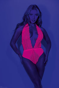 Escante Queen Glow Euphoria Blacklight Teddy Neon Pink