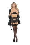 Escante Mesh Robe Lace Trim Black