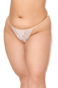 Holiday Queen Crotchless Panty Gold