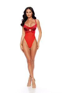 Escante Lace & Mesh Underwire Teddy
