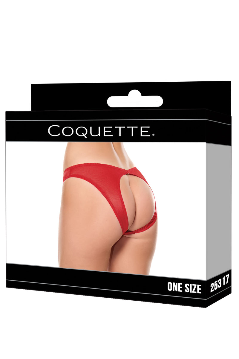 Ouvert Back Panty Red
