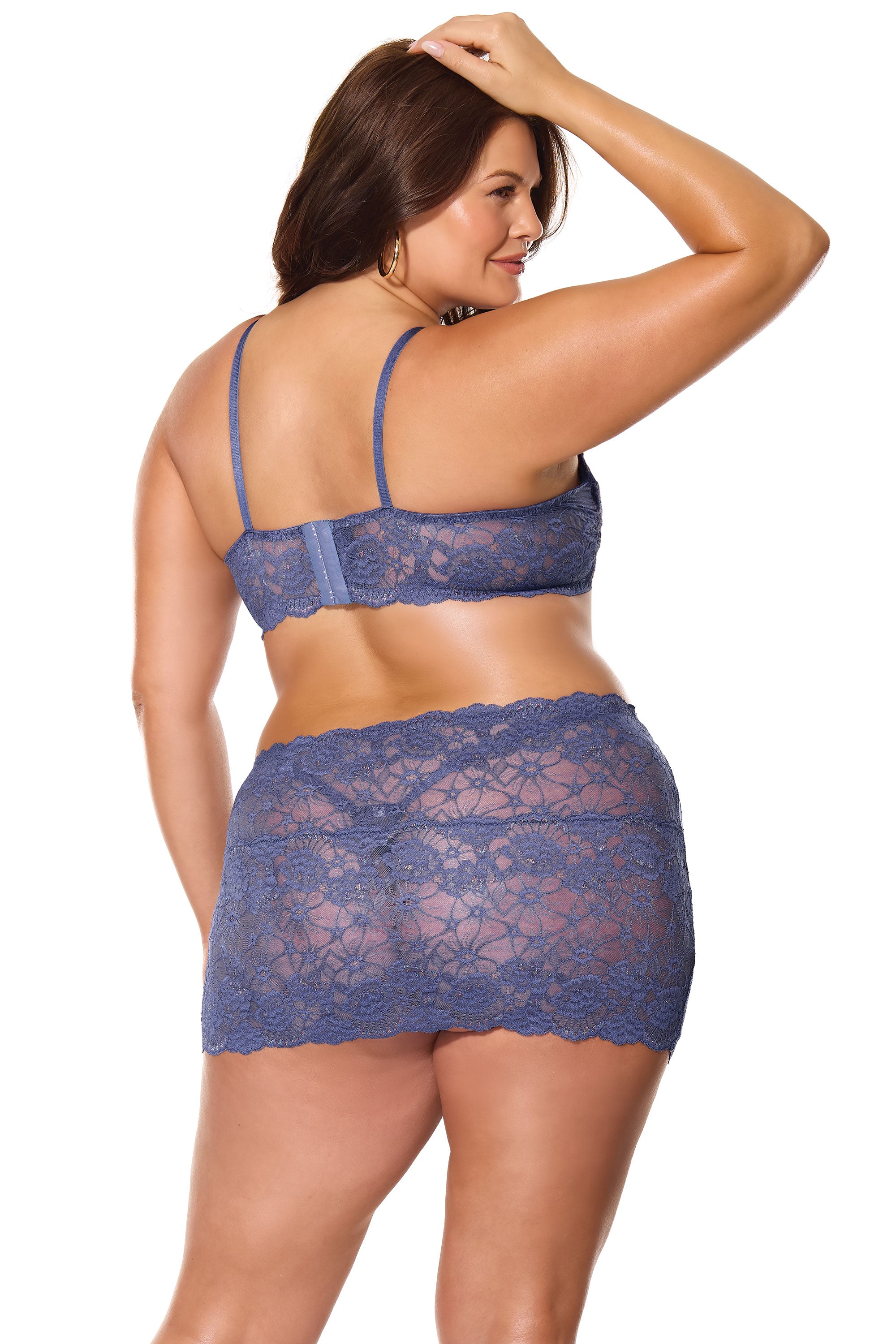 Twilight Fever Lace Bra with Skirt Set