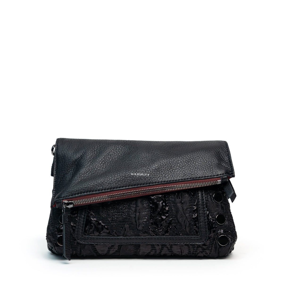 Dillon Sml Leather Crossbody Clutch Bag Midnight Marquise Black/Gunmetal