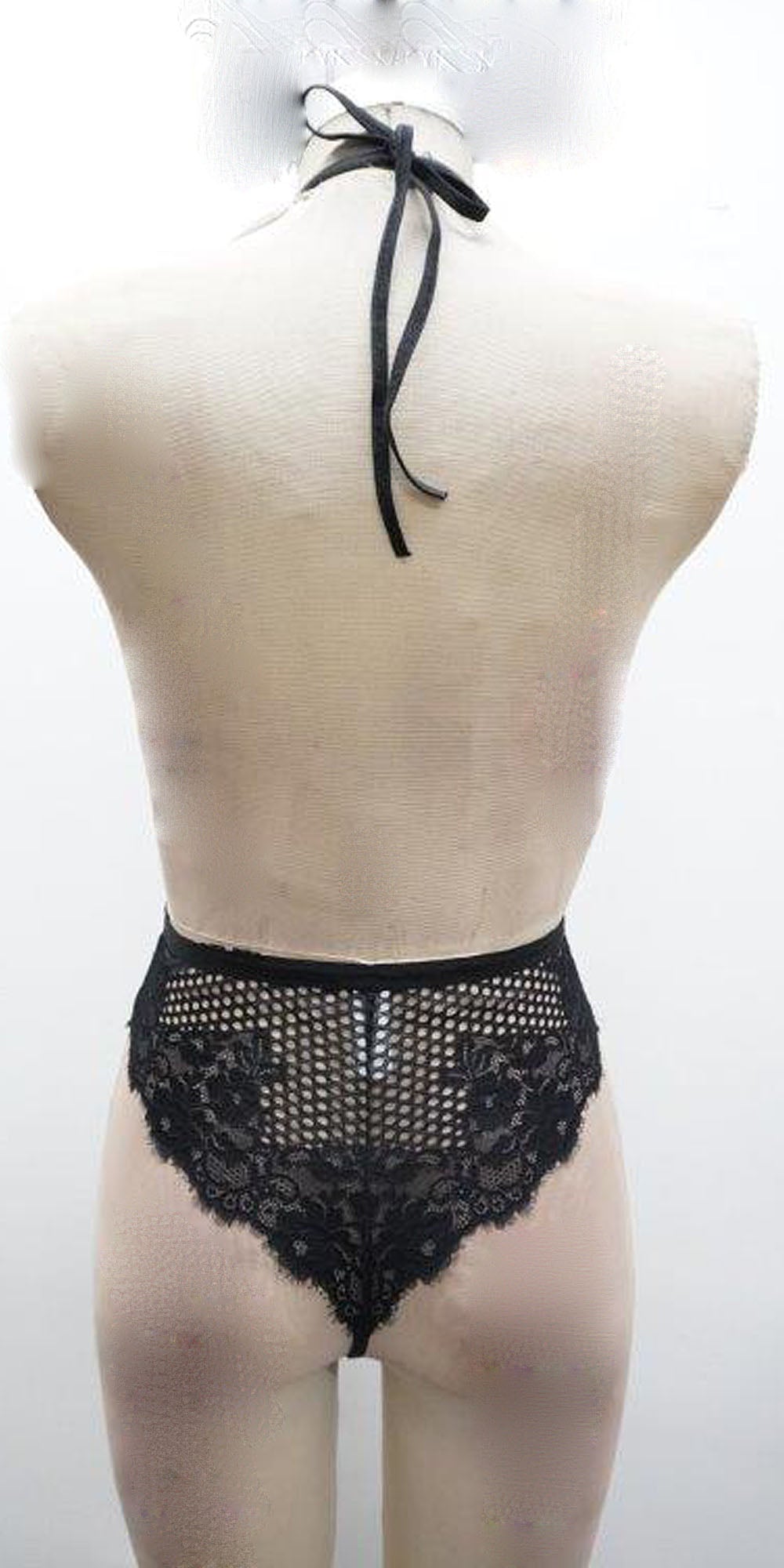 Halter Plunge Front Lace Teddy