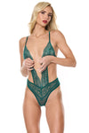 Holiday Green Lace Teddy