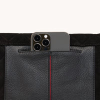 HAMMITT VIP Med Zippered Crossbody Clutch Noir Diamond Suede/Gunmetal