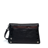 Dillon Sml Leather Crossbody Clutch Bag Midnight Marquise Black/Gunmetal