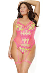 Coquette Diva Summer Neon Pink Boned Seams Underwire Bustier Set-Rebel Romance