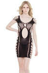 Coquette Tank Dress With Keyhole Cutouts Fence Net Sides
