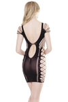 Coquette Tank Dress With Keyhole Cutouts Fence Net Sides
