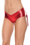 Ultra Sexy Lace Up Booty Shorts Metallic Red
