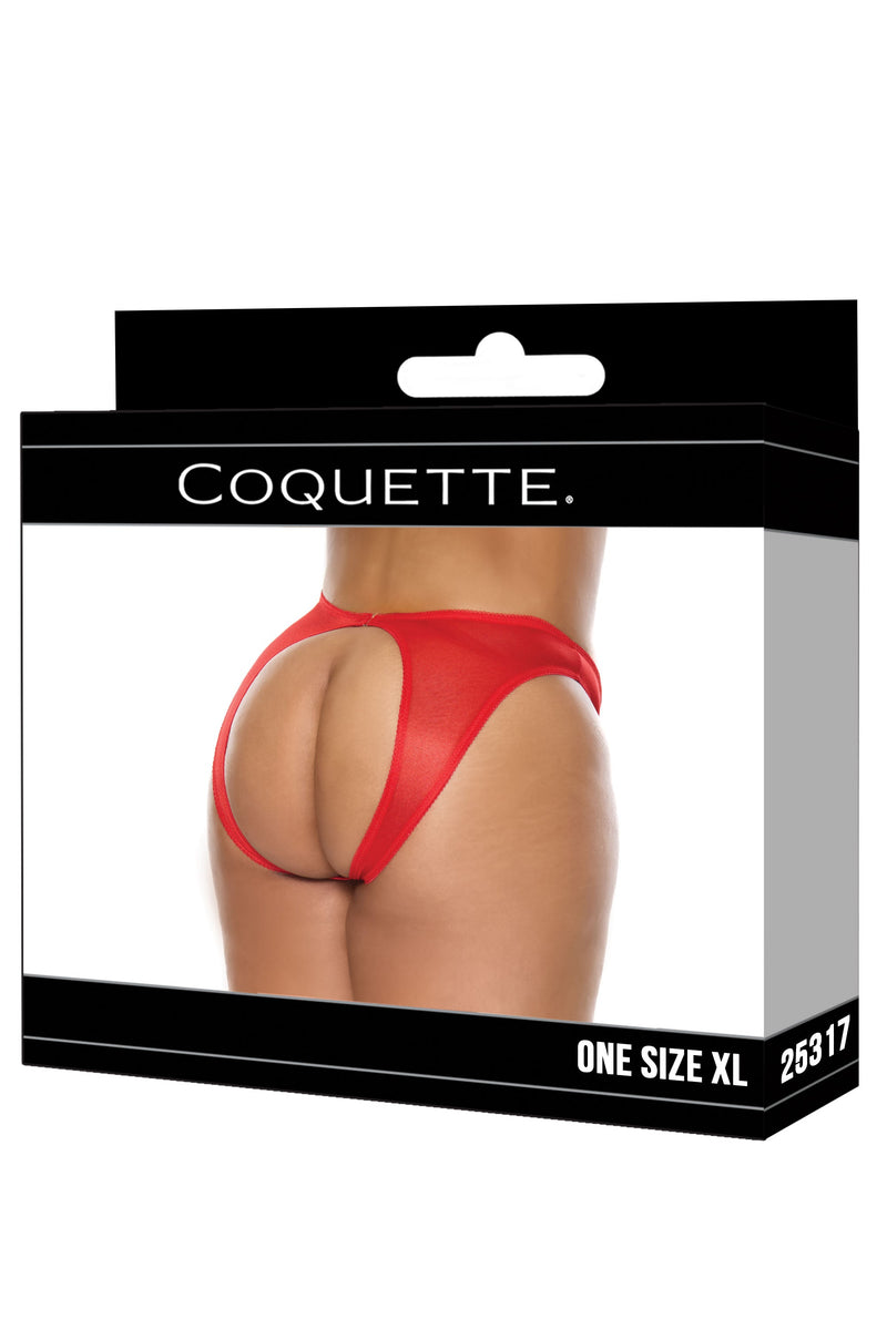 Ouvert Back Panty Red